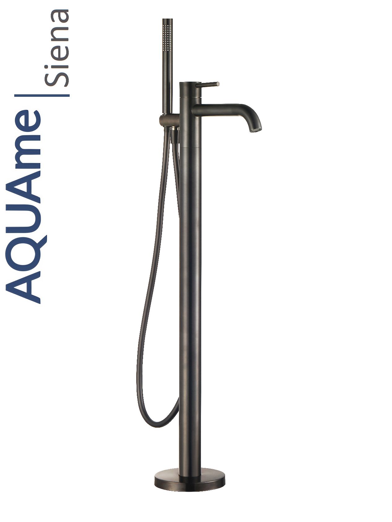 Смеситель для ванны AQUAme Siena напольный темный металл AQM6218GM